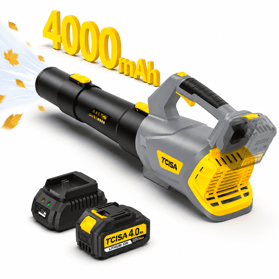 Vecukty Cordless Leaf Blower 20 Volt Variable Speed, 4000mAh Battery, Lightweight Leaf Blower Cordless, Up to 450CFM(Charger Included)