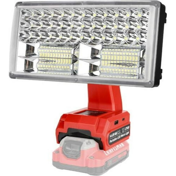 20V Light for Craftsman V20 Li-ion Battery, 40W 4200LM for Craftsman Light with 5V/2.1A USB Port,18W Type C Port 110 Pivoting Head Led Work Light Floodlight Spotlight