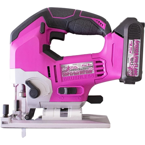 20V Lithium-ion Brushless Cordless Jigsaw with 2Ah Battery, Pink