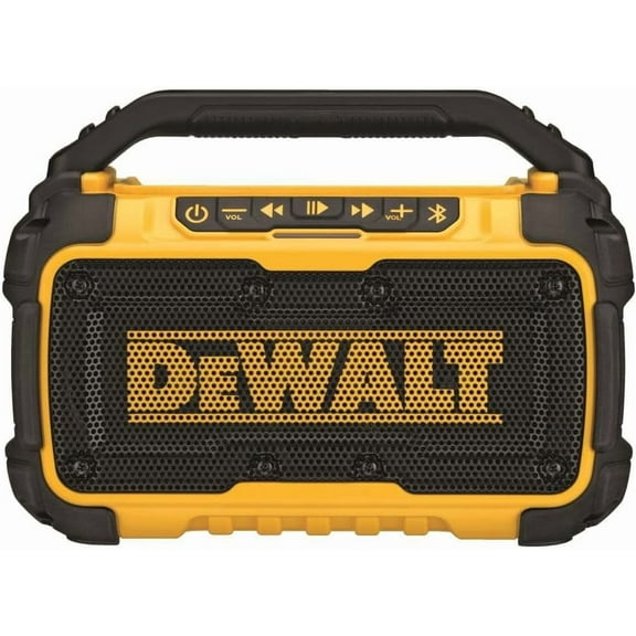 20V MAX Bluetooth Speaker, 100 ft Range, Durable for Jobsites, Phone Holder Included, Lasts 8-10 Hours with Single Charge (DCR010)
