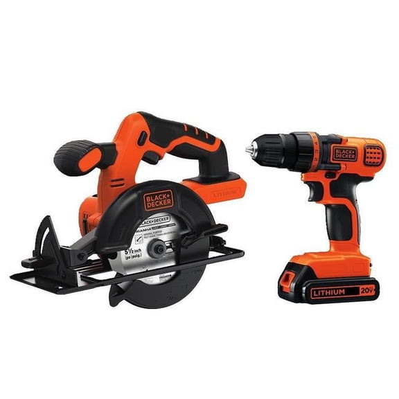 20V MAX Drill Driver Circular Saw Combo Kit - Black, Decker