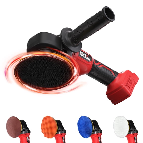 Brushless Rotary Buffer Polisher Kit Compatible with Milwaukee M18 18V Battery, 6-Inch and 7-Inch Dual Backing Plates, 6 Variable Speeds Cordless Car Detailer, Tool Only