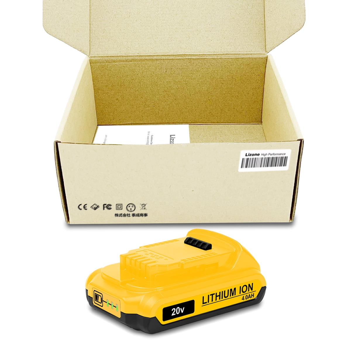 20V Max 4.0Ah Compact Battery DCB230 Replacement for DEWALT 20V Max XR Battery 4.0Ah DC240 DCB204 3.0Ah DCB230 2.0Ah DCB203 1.5Ah DCB201 Lithium Battery