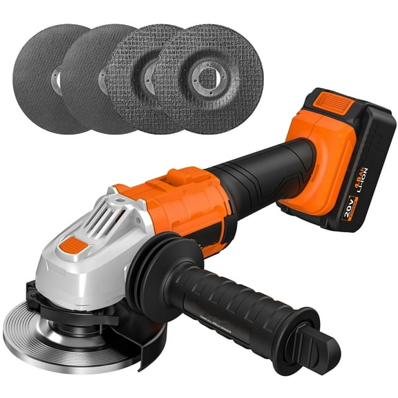 Parrior 20V Max Cordless Angle Grinder Kit, 8500RPM Brushless Motor, with 4Ah Battery & Fast Charger, for Cutting Polishing Grinding