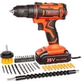thumbnail image 1 of 20V Orange Power Drill,Electric Drill Cordless with Battery and Charger,3/8-Inch Keyless Chuck, Variable Speed,with Drills Bits Set, 1 of 12