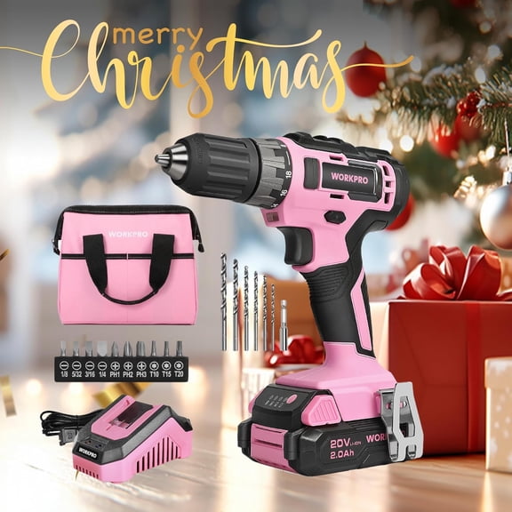20V Pink Cordless Drill Driver Set