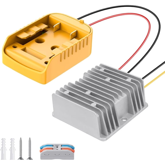 20V to 12V Step-Down Converter for De*Walt 20V Battery, 15A 180W Buck Regulator with Switch and Low Voltage Protection, Power Wheels