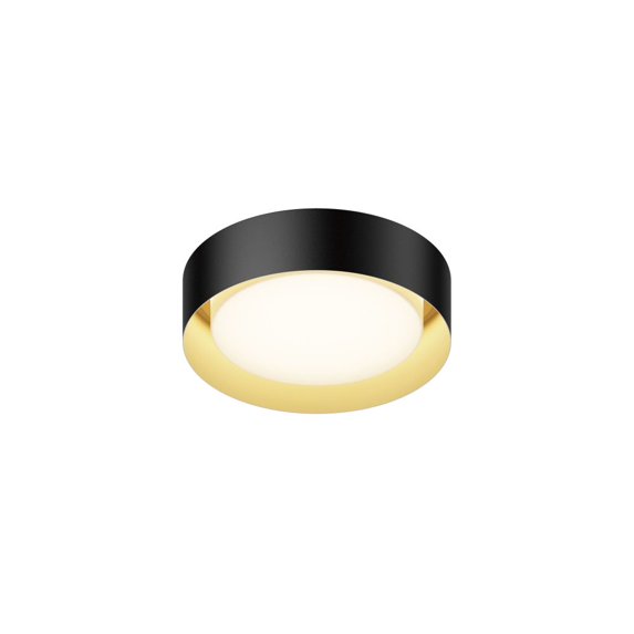 20W 1 Led Flush Mount-3.5 Inches Tall And 13 Inches Wide-Black/Gold Finish Et2 Lighting E51010-Bkgld