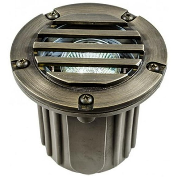 20W & 12V MR16 Well Light with Stripes - Weathered Brass