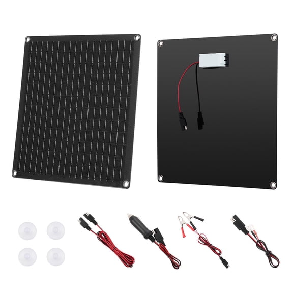 20W 12V Solar Panel Charger with Smart Controller IP67 Waterproof Portable for RV Car Motorcycle Boat