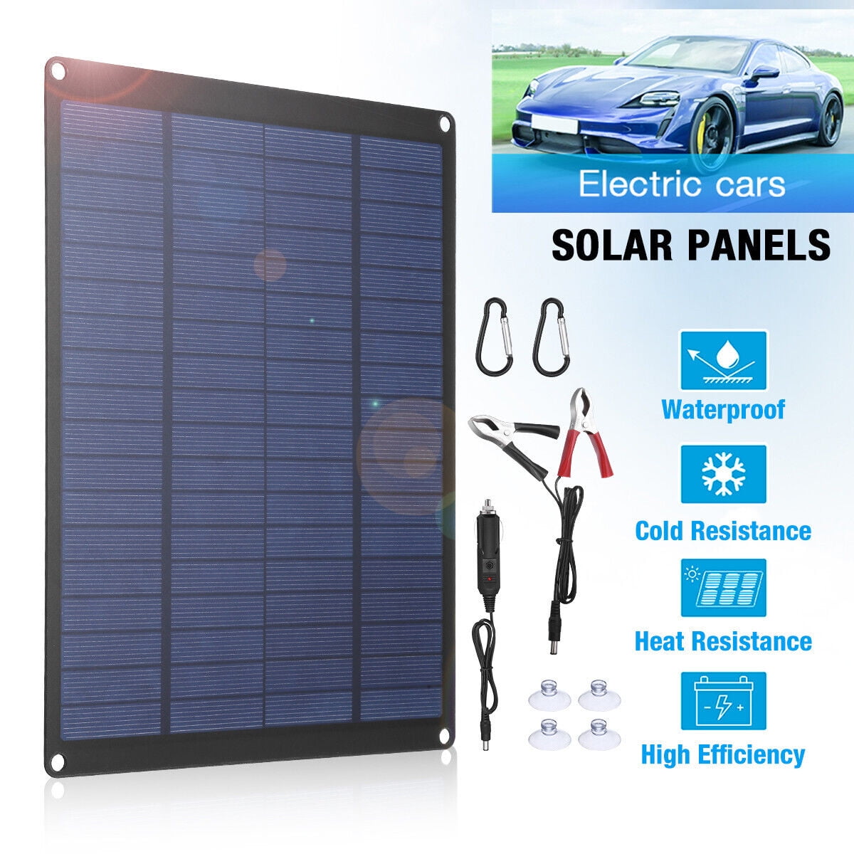 20W 12V Solar Panel Trickle Charger Battery Charger Kit Maintainer Boat