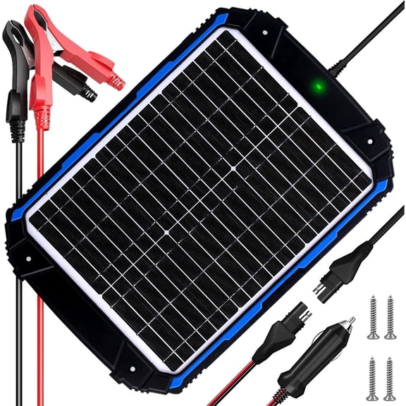20W 12V Solar Trickle & Maintainer , Built-in Intelligent MPPT Controller, 12 20 Watt Solar Panel Kits for Marine RV Trailer Boat Automotive