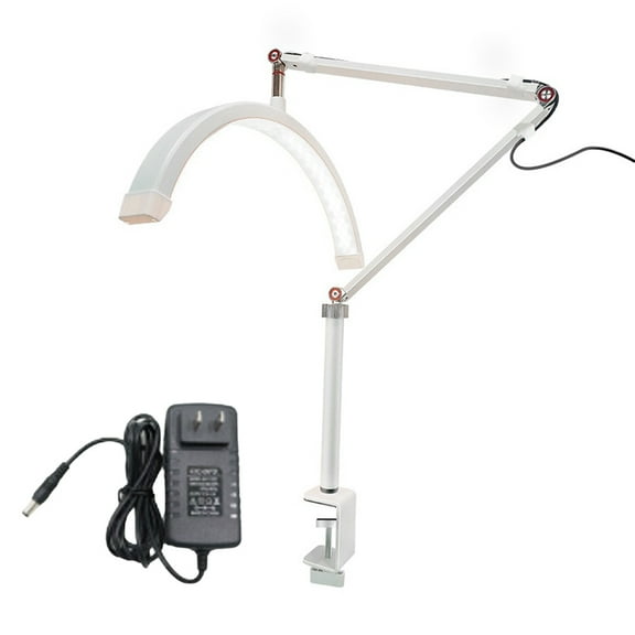 20W 16inch U-Shaped Led Half Moon Beauty Lamp Ring Eyebrow Tattoo Beauty Salon Eyelash Extension Lamp White US Plug