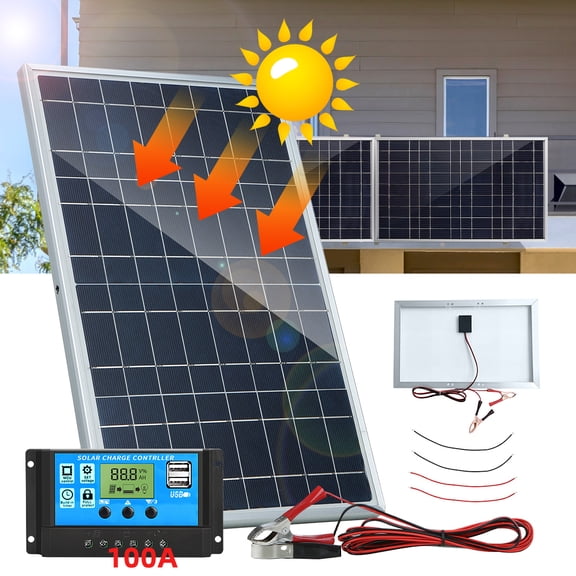 20W 18V Solar Panel Starter Kit,DFITO 10 Watt Monocrystalline Solar Panel, 100A Charger Controller, Tray Cables for RV, Camper, and Other Off Grid Applications