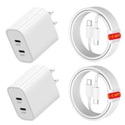 20W+20W Fast Charger For Iphone 16 15, Daul Port USB C Charging Block with 3.3 FT USB-C to C Cable for Phone16/ 15/15 Plus/15 Pro/15 Pro Max, Pad Pro/Air, Android Phone