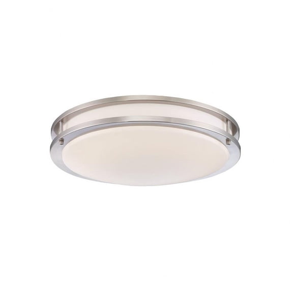 20W 3000K 1 Led Medium Flush Mount 16 inches Wide By 4.25 inches High-Satin Nickel Finish-3000 Color Temperature Bailey Street Home 79-Bel-4187085