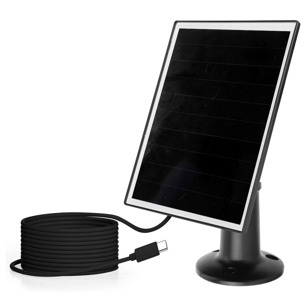 20W 5V High-Efficiency Shingled Solar Panel, IP65 Waterproof Type-C Solar Charger for Home Security Camera (Black)