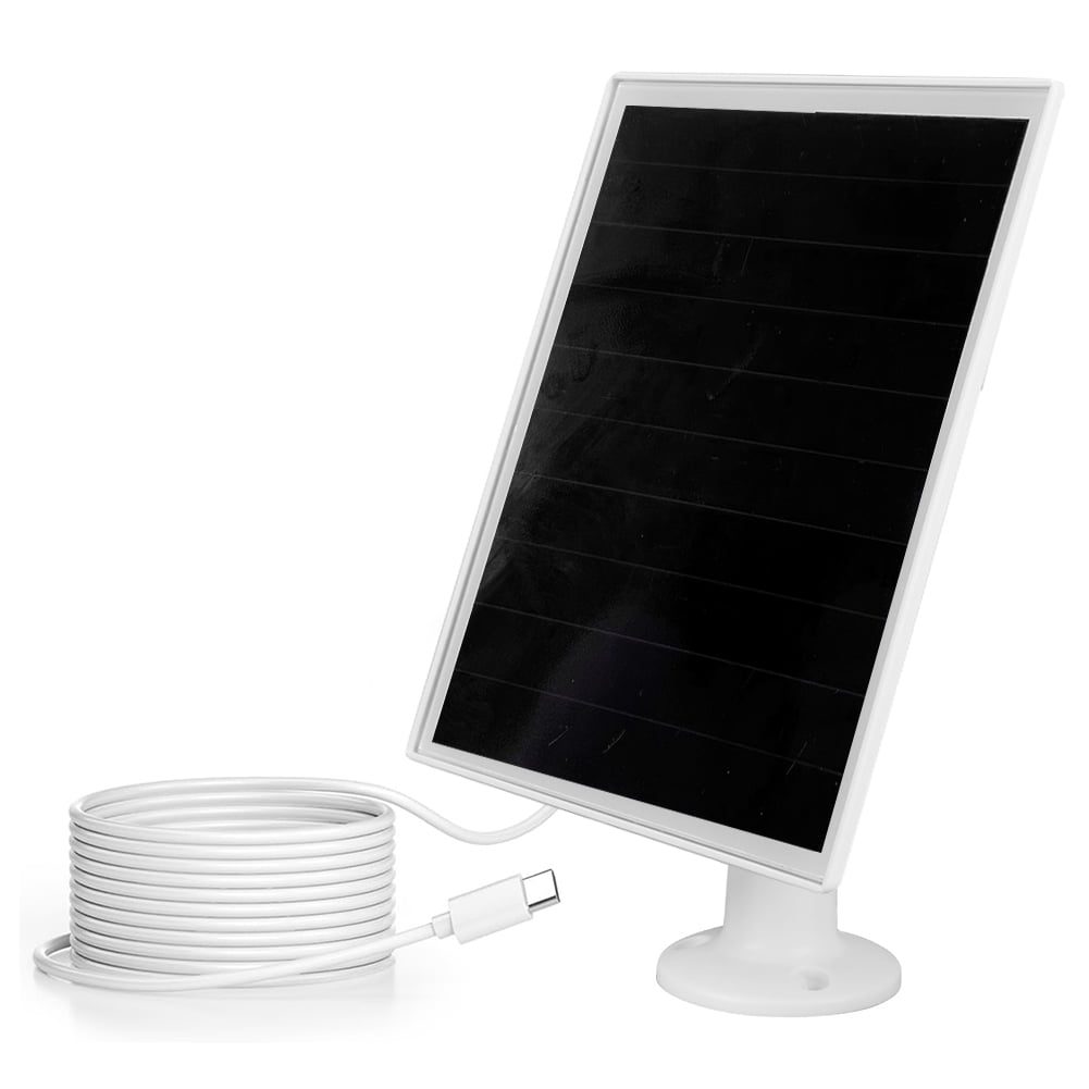 20W 5V IP65 Shingled Solar Charger Panel, 24% Conversion Type-C Solar Power Board for Smart Doorbells (White)