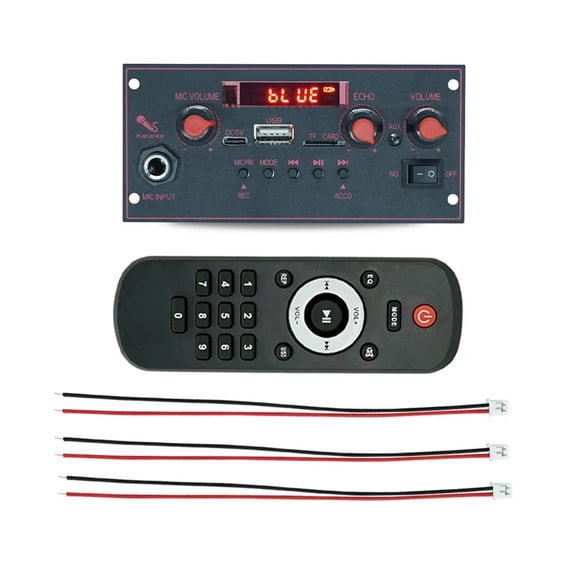 20W Amplifier DC 5V Bluetooth Decoder Board 6.5mm Microphone FM Radio TF USB Car Music Player Speakers Volume Control DIY
