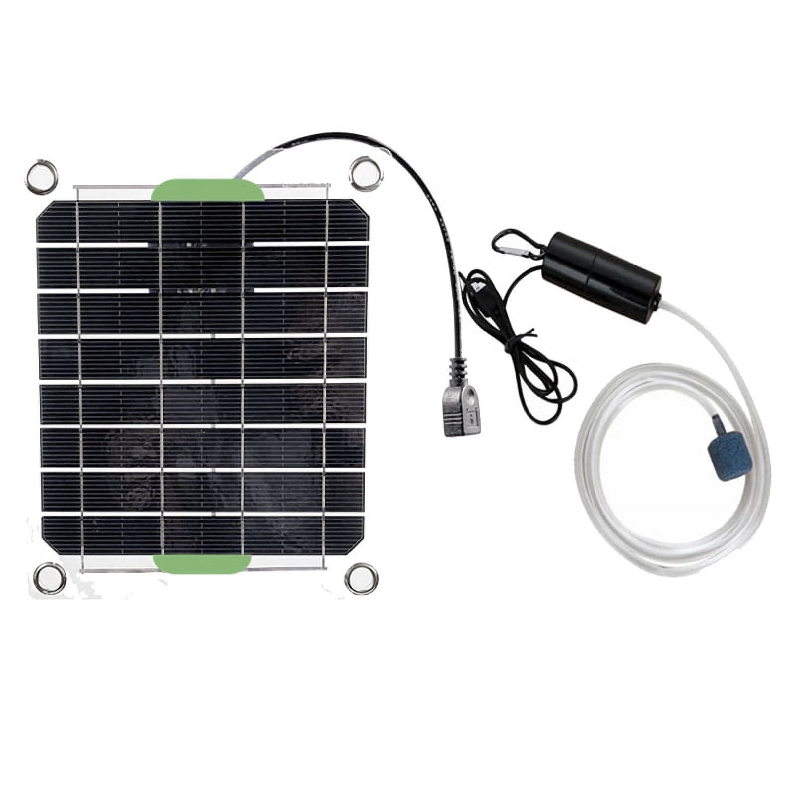 20W Aquarium Air Pump Solar Power Oxygenator for Fish Tank Oxygen Pump USB Charging Pond Water Pump,1 x Solar Aquarium Oxygen Pump Set,Black