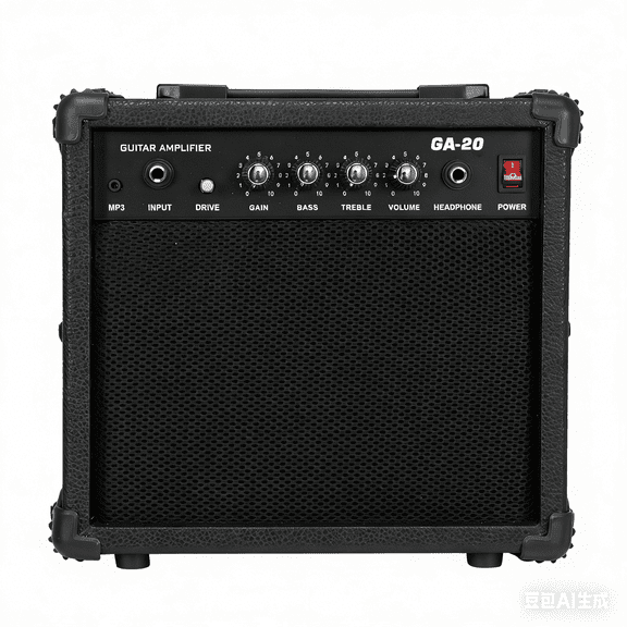 20W Electric Guitar Amplifier, Black Practice Amp with Headphone Jack