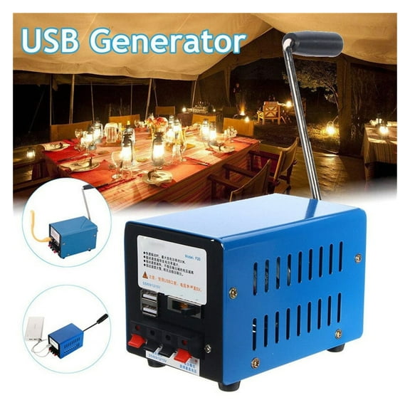 20W Emergency Hand Crank Dynamotor High Power Charger Portable USB Charging Hand Crank Generator Outdoor Camping Survival ,Listen Anytime, Anywhere