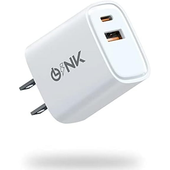 20W Fast Charging Dual Port Power Adapter(USB A+Type C), Universal Compact USB Charger Block for iPhone 15/14/13/12/11/X/8 Pro Max, iPad Pro/Air, Airpods, Apple Watch, Samsung Galaxy