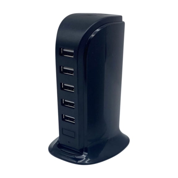 20W Fast Charging Multi-Interface USB Charger, 5-Port 5V4A Desktop Charging Stand for Multi-Device(Black)