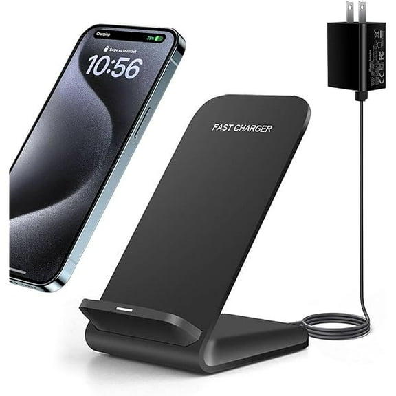 20W Fast Wireless Charger, Wireless Charging Stand Compatible with iPhone 16/15/14/13/12/11 Series/X/XS, Phone Charger for Galaxy S24/S23/S22/S21/S20/Note 20, Pixel 8/7 Pro/LG G8 etc