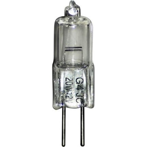 20W JC Type 12V 2-Pin Base JC Halogen Lamps - White - 1.28 x 0.32 x 0.32 in.