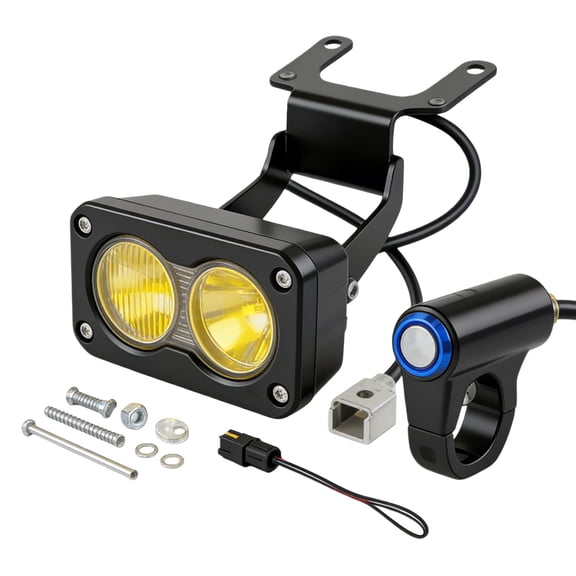 20W LED Motorcycle Headlight with 3-Pin Julet Connector, Universal 12V-60V Wide Voltage, IP68 Waterproof, High-Strength Aluminum, Bright 60K Beam for Night Riding
