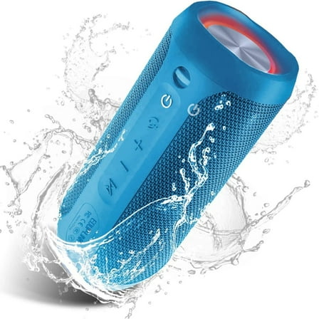 20W Louder Waterproof Portable Bluetooth Speaker - 20H Playtime, True Wireless Stereo, RGB Lights, TF Slot - Ideal For Beach & Pool