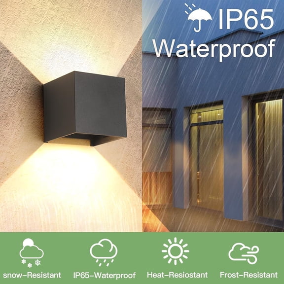 20W Modern Outdoor Wall Light, Adjustable Down LED Sconce, IP65 Waterproof for Garden Yard