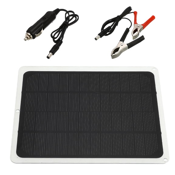 20W Monocrystalline Solar Panel for Car Battery Charging - Efficient Outdoor Power Solution for RVs, Motorcycles, Emergency Lights, and More
