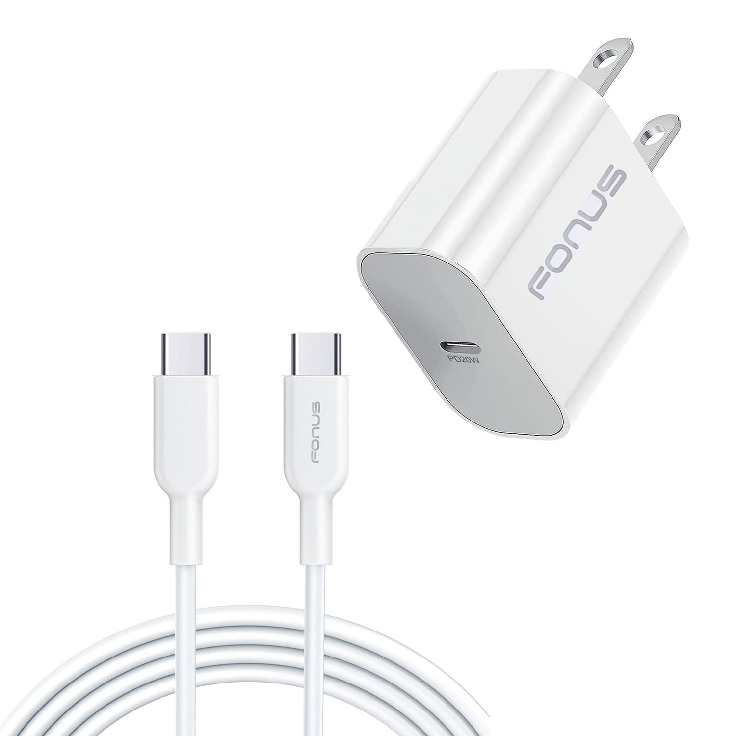 20W PD Home Charger for Nokia T20/T21 - Fast Type-C 6ft Long Cable Quick Power Adapter USB-C Wall