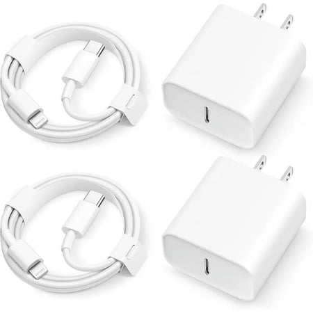 20W PD Type C Power Wall Charger with 6FT Charging Cable Compatible iPhone 14/14 Max/14 Pro/13/13 Pro Max/12/12 Pro/12 Pro Max/11/11 Pro iPad