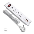 thumbnail image 1 of 20W PD USB C Recessed Power Strip Desktop Power Socket 4 Outlets 3 USB (PD20W&QC18W) Mountable Flat Plug Charging Station for Countertop Cabinet Desk ETL Listed, 1 of 5