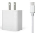 thumbnail image 1 of 20W PD USB-Type-C Port Compact Input Home / Travel Power Adapter Plug Wall Charger with 6FT Charging Port USB-C to Type-C Cord Charger Cable White For LG G8S ThinQ, 1 of 10