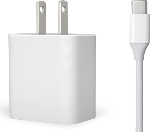20W PD USB-Type-C Port Compact Input Home / Travel Power Adapter Plug Wall Charger with 6FT Charging Port USB-C to Type-C Cord Charger Cable White For TCL 10 Plus
