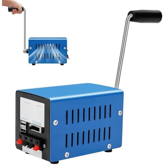 20W Portable Hand Crank Generator, Manual Power Supply Generator Freestanding Generators Multifunction Manual Crank Generators with Handle for Field Operations Field Trips Off-Grid Emergency