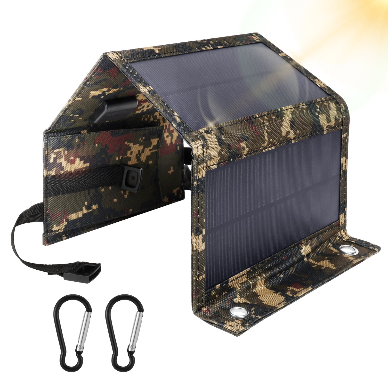 20W Portable Solar Charger, USB Solar Charging Panel with Output, Monocrystalline Solar Panel for Outdoor Cycling Hiking Camping Travel, Durable Scratch-Resistant Emergency Power Supply (1 Set)