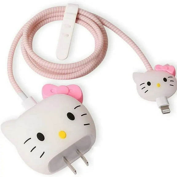 20W Protector For Iphone Charger Sanrio Hello Kitty Data Cable Protective Sleeve Cartoon Cute Pvc Protective Cover Accessories