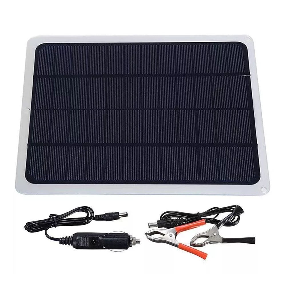 20W Solar Panel 12V Trickle Charger Maintainer Boat Car RV Battery Charger Kit