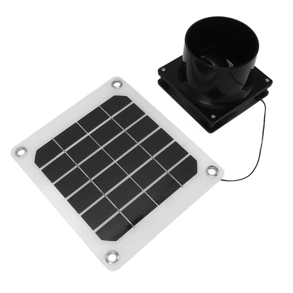 20W Solar Panel Exhaust Fan Kit with Protective Net 6 Inch Portable Solar Powered Fan for Pet Chicken House Toilet Exhaust - Quiet Ventilation