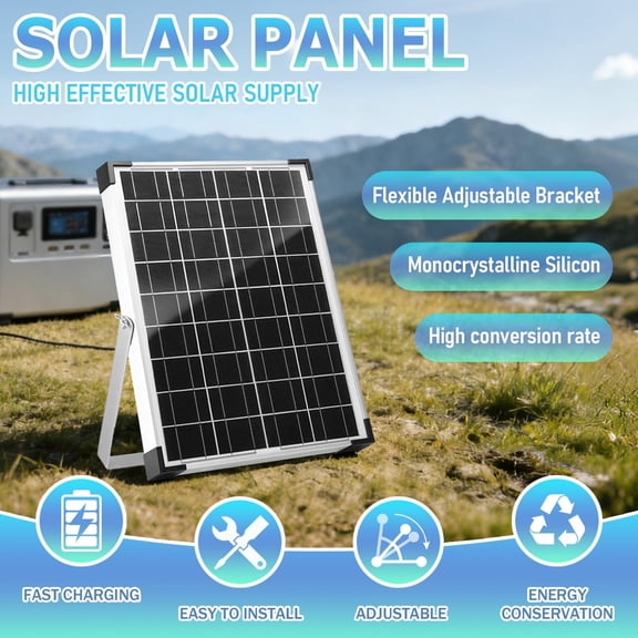 20W Solar Panel Kit with Charge Controller and Adjustable Mount for Car RV Boat Motorcycle Off-Grid Systems