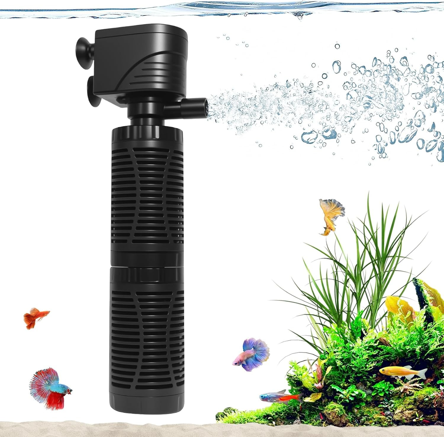 20W Submersible Aquarium Filter for 50–120 Gallon Fish Tanks, Quiet Operation Internal Pump, Energy Efficient, Easy to Install & Maintain, Freshwater or Saltwater, Comes with Sponge
