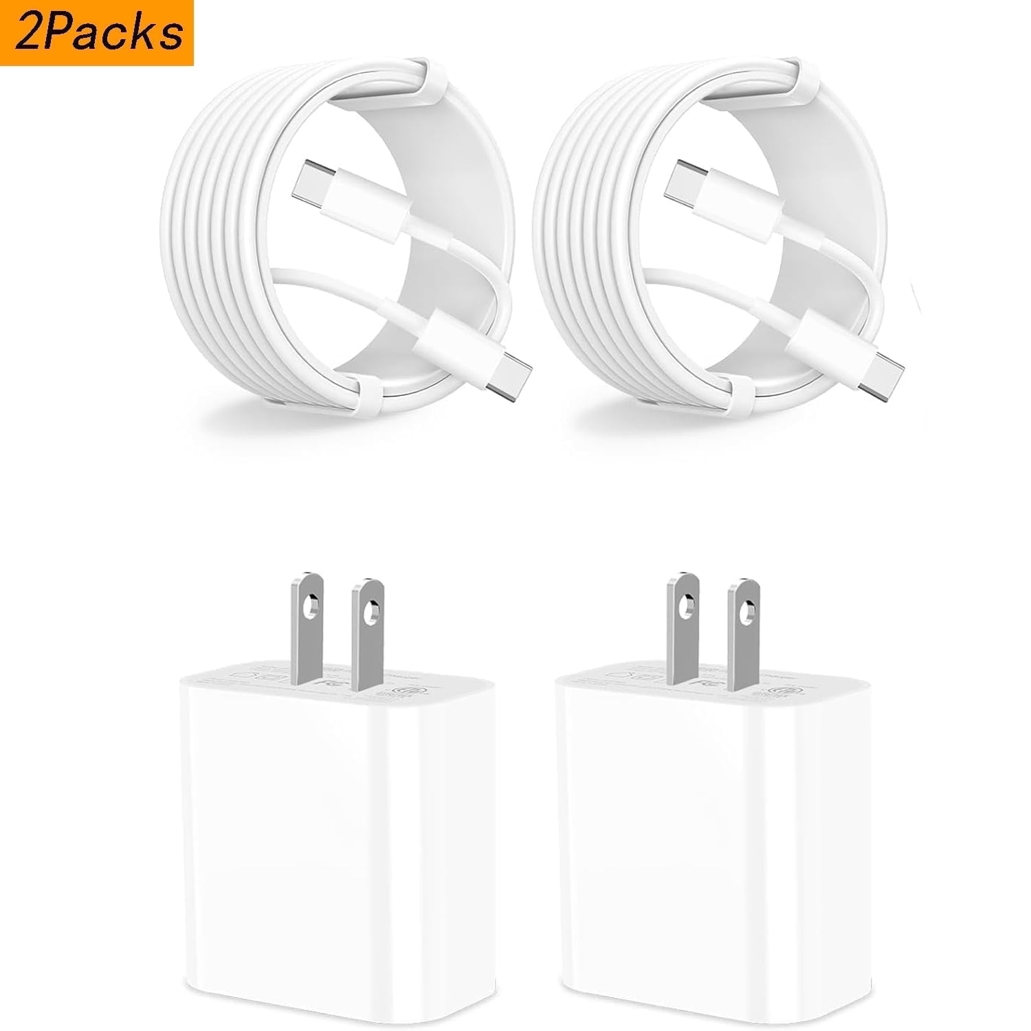 20W Super Fast Charger Compatible with iPhone 16/15, Charging USB C Charger 2-Pack Type C Charger Fast Charging 6FT Compatible With iPhone 16/16 Pro/16 Pro Max/iPhone 15/15 Pro/15 Pro Max/iPad Pro