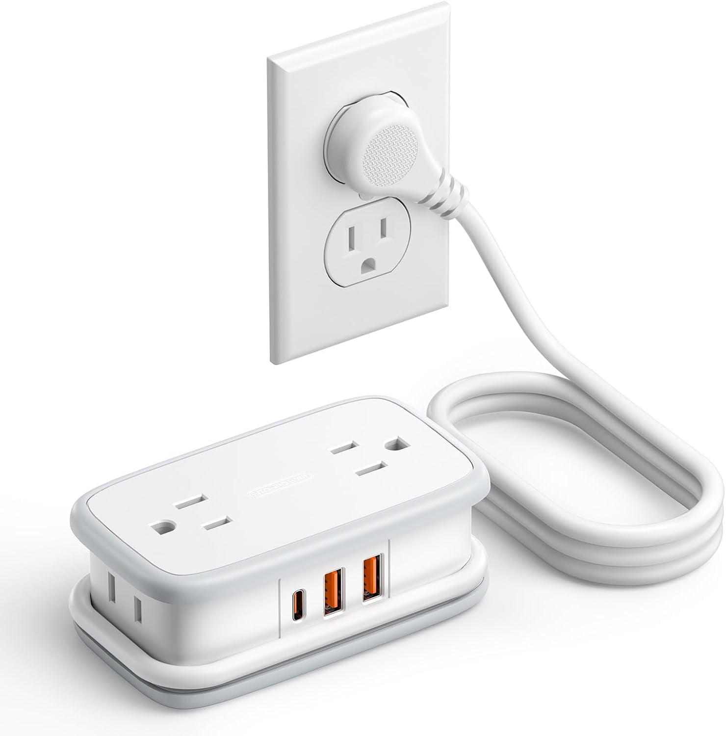 20W Travel Power Strip, Travel Essentials Cruise Approved Power Strip Non Surge Protector 4 Outlets 3 USB(1 USB-C) with 4FT Wrapped Extension Cord Flat Plug, Cruise Essentials 2026