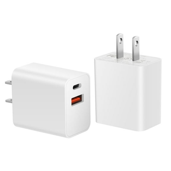 20W Two-Port PD USB C USB A Wall Charger, GaN Fast Charger for iPhone16 15 14/14 Pro/13/15 Pro/Pro Max/Plus, XS/XR/X, Watch Series 8/7 Cube, AirPods, Samsung Galaxy, Pixel, LG and More