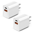 thumbnail image 1 of 20W USB C Fast Charger, 2-Pack Dual Port PD Power Adapter Wall Charger Block Compatible with iPhone 15/15 Pro/15 Pro Max/15 Plus/14/13/12/11, XS/X, iPad, Watch, Google Pixel, Samsung Galaxy & More, 1 of 6